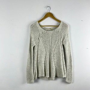 Soft Surroundings Lightweight Open Knit Sweater Size Small Gray